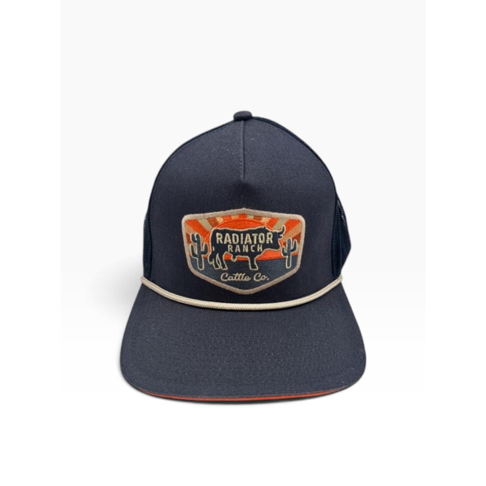 Dale Brisby Radiator Ranch Cattle Co Trucker Hat Navy Blue Rodeo Time Snapback